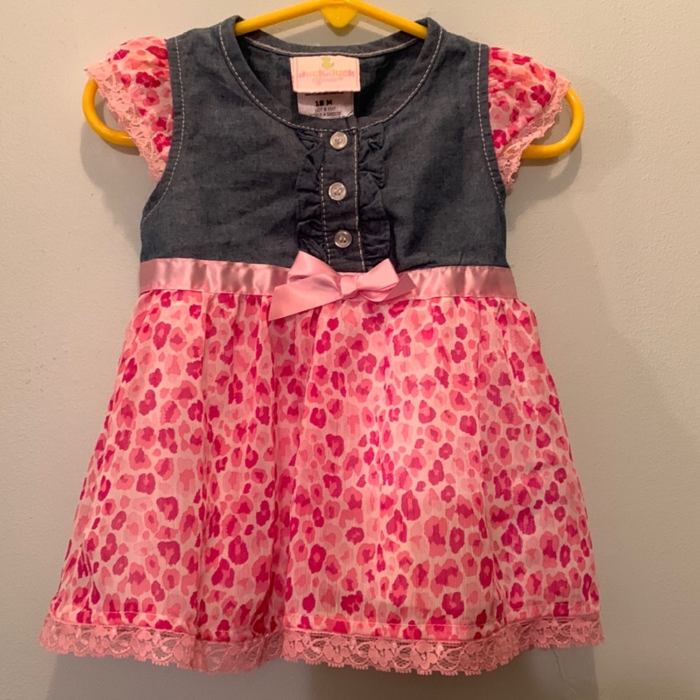 18 months Pink Leopard Jean Dress